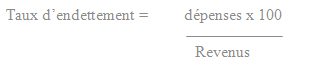 Formule de calcul du Taux Endettement
